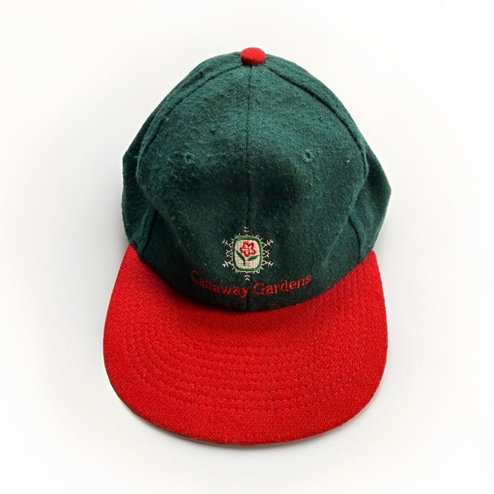 Vintage Callaway Gardens Green/Red Colorblock Baseball Cap Hat‎